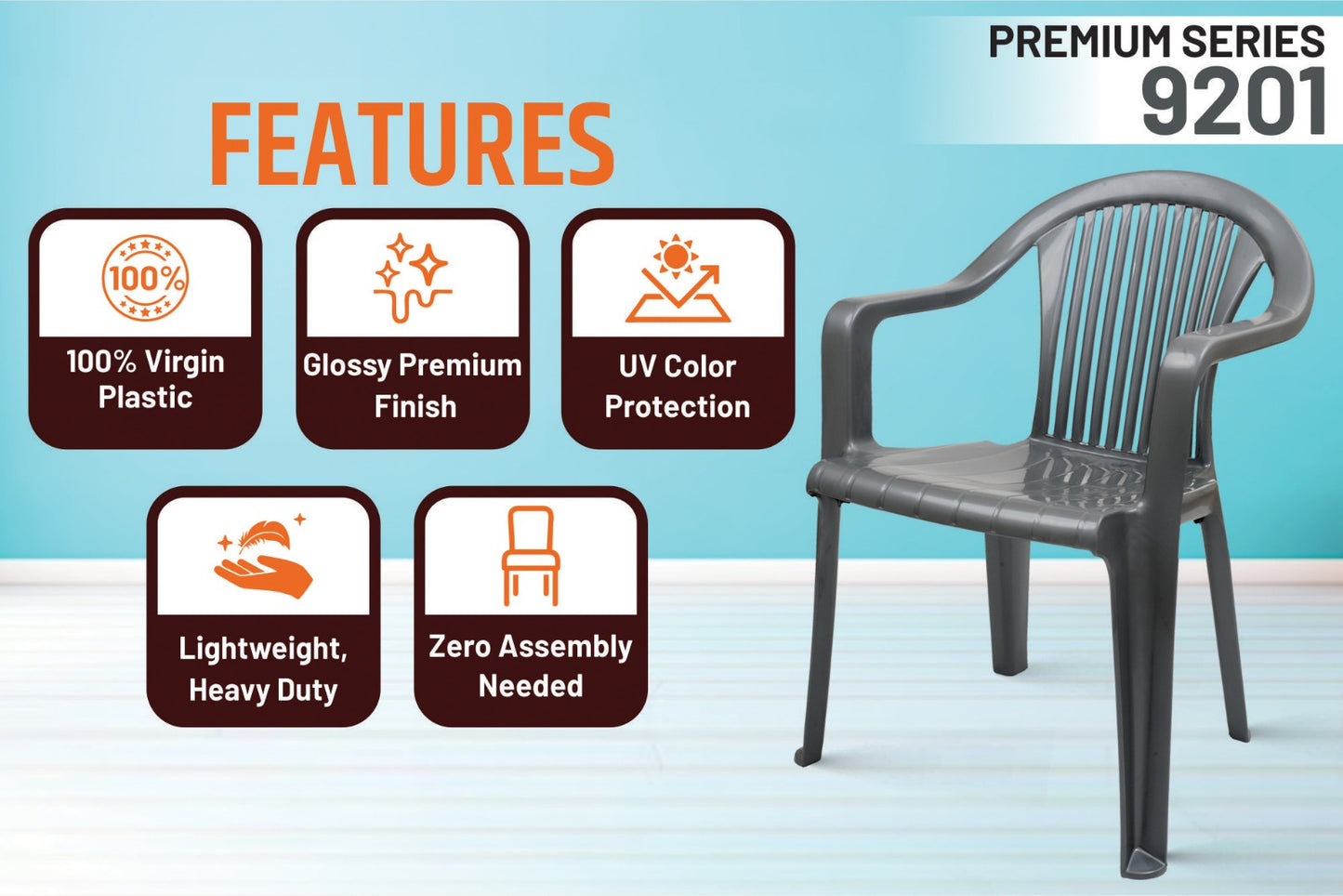 Italica 9201DLX Premium Plastic Chair