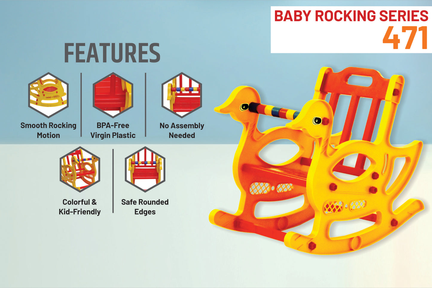 Kisan 471 Baby Rocking Plastic Chair