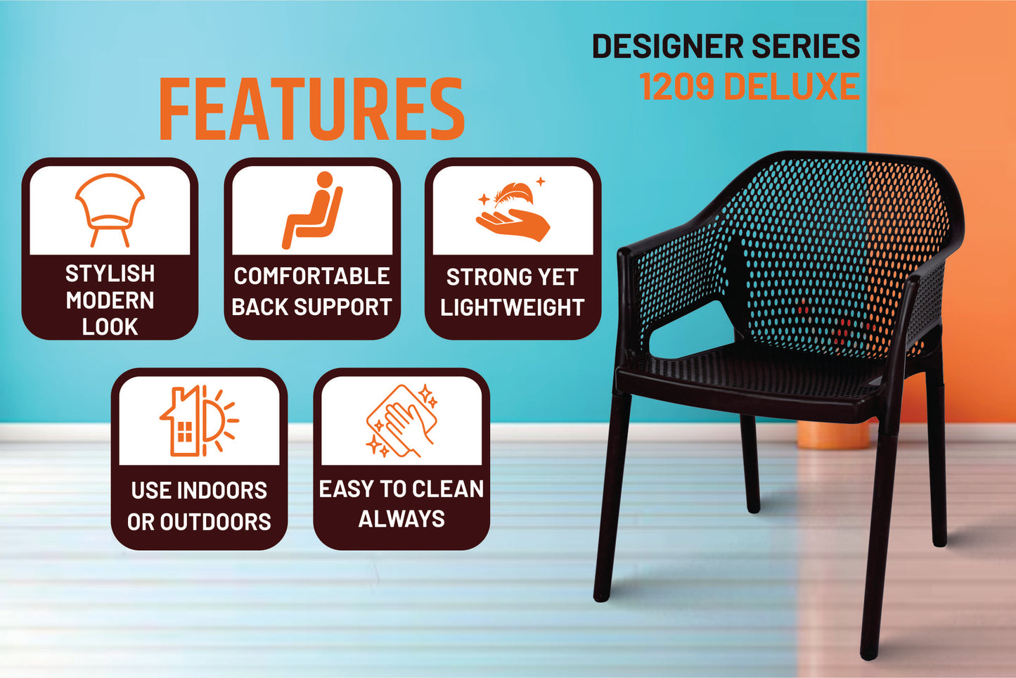 Italica 1209 Deluxe Designer Plastic Chair