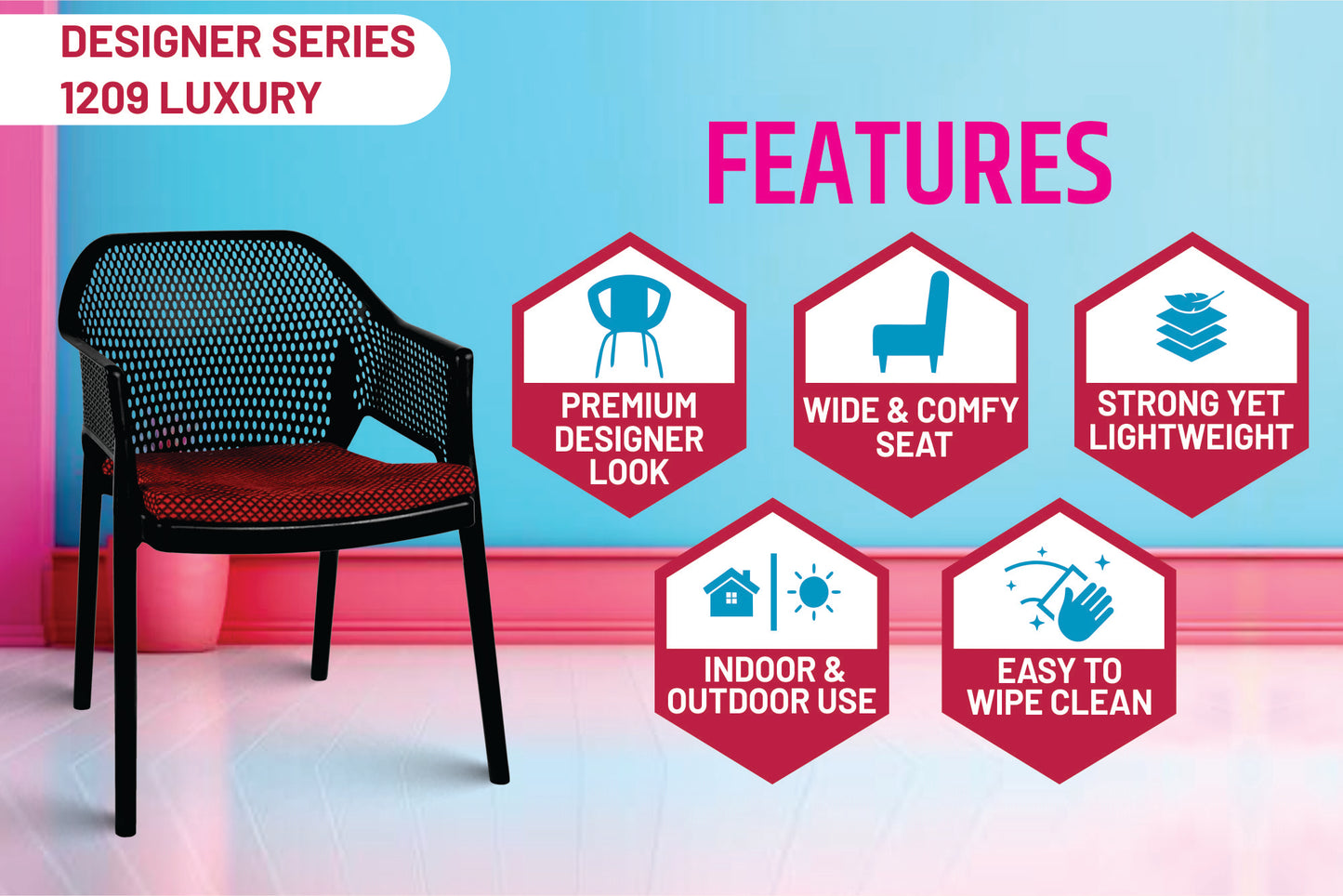 Italica 1209 Deluxe Designer Plastic Chair