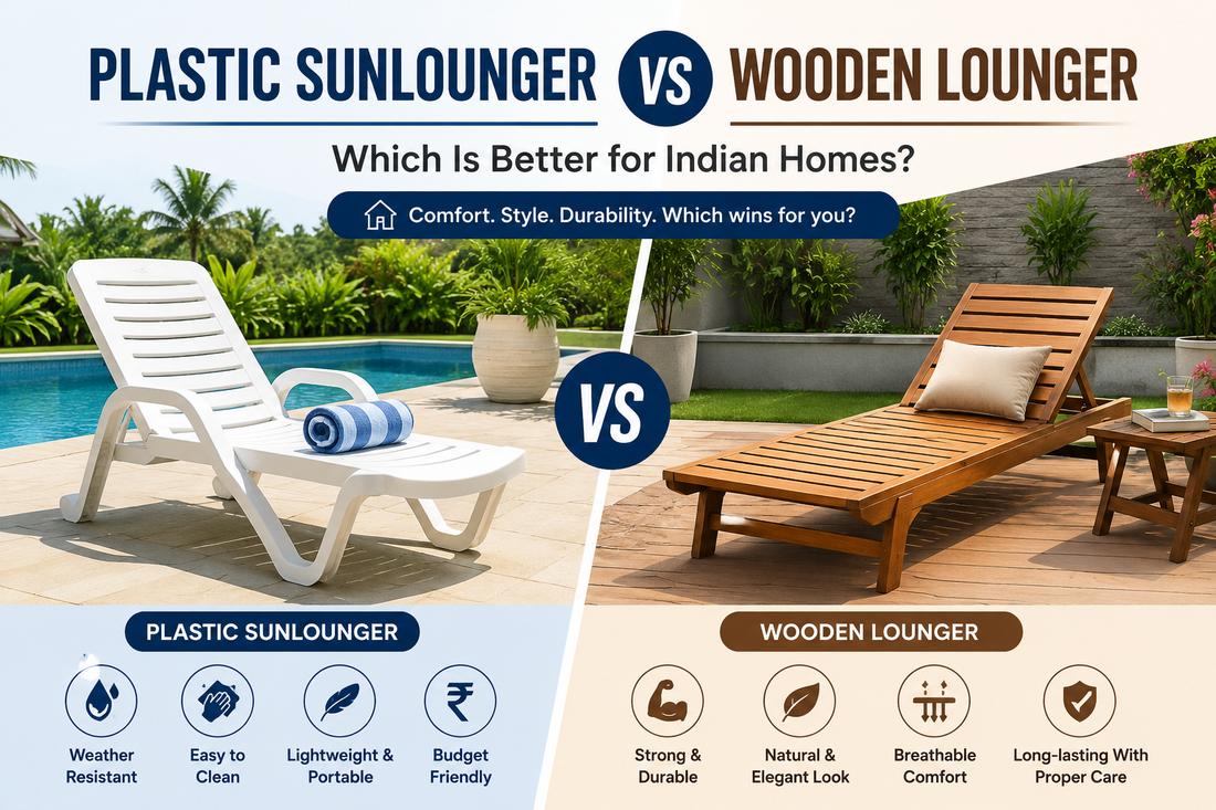 Plastic Sunlounger vs Wooden Lounger: Which Is Better for Indian Homes?