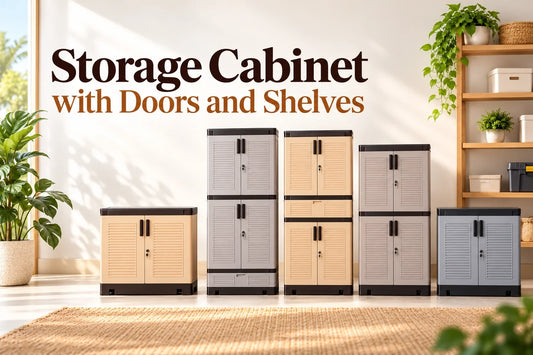 Storage Cabinet with Doors and Shelves