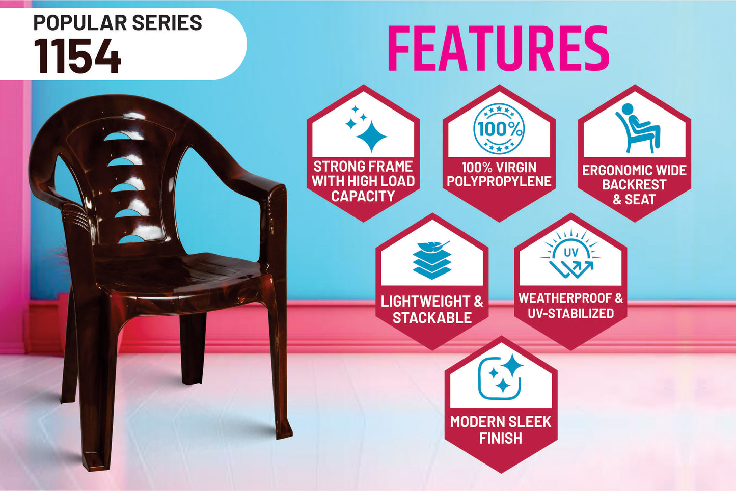 Kisan 1154 Popular Plastic Chair